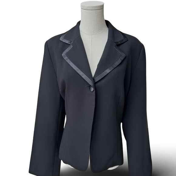 Women's Bianca Nygård Black Single Closure Blazer with Peak Lapel in Size 12 - Picture 1 of 8
